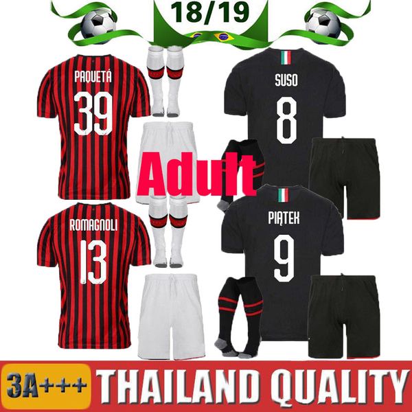 

Kit 19 20 ac milan piatek occer jer ey home 2019 2020 paqueta u o calhanoglu ke ie maglie da calcio et football hirt