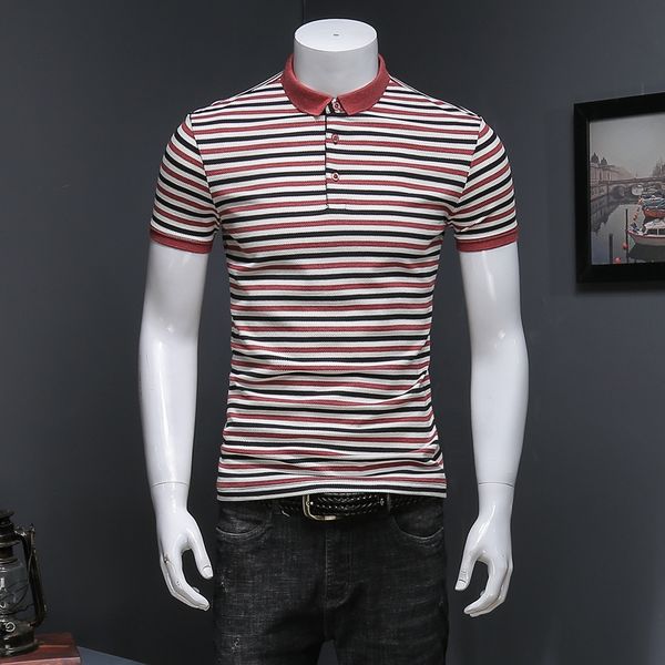 

контрастный цвет полосатая рубашка мужская мода стрейч хлопок рубашки с коротким рукавом качество плюс размер одежды, White;black