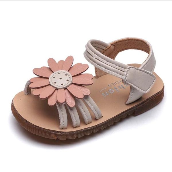

girls' sandals 2020 summer new sweet sun flower princess shoes baby fashion breathable hollow toddler shoes, Black;red