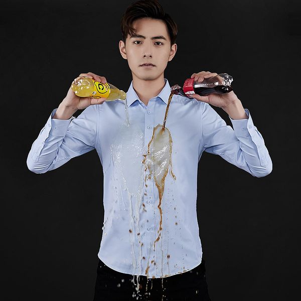 

fashion brand camisa masculina long sleeve shirt white men korean slim formal casual male dress shirt men clothing, White;black