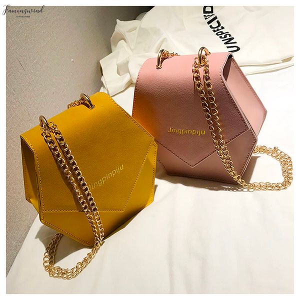 

women pu leather bag shoulder bags geometric hexagon handbags women casual crossbody bag flap hasp sac femme hot