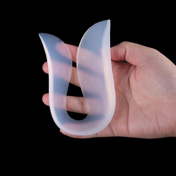 

100pair/lot silicone gel u type insoles non-slip cushions rear stable heel insole relieve pain heel pad women men shoe sole, Black