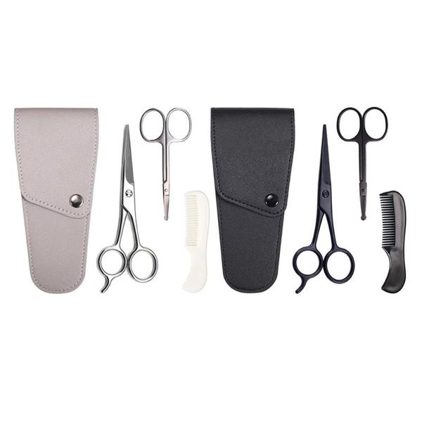 

3pcs beard scissor men mustache hair comb trimming grooming scissors kit