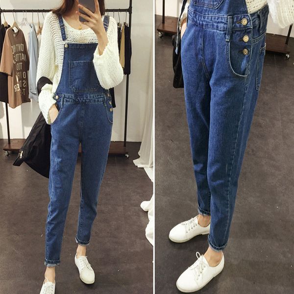 

джинсы комбинезон лето для женщин синий комбинезон носить свободные длинные брюки дамы сексуальная клубная одежда плюс размер, Blue