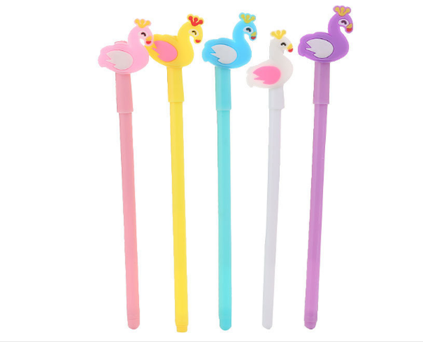 

100pcs/lot 0.5mm creative stationery flamingo gel pen cute cartoon crown swan neutral pen office writing supplies gp785