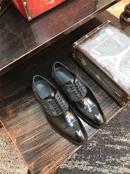 

19fw 2019 handmade fashion oxford crocodiles shoes for men luxury wedding party formal shoes genuine leather men dress shoes yetc6, Black