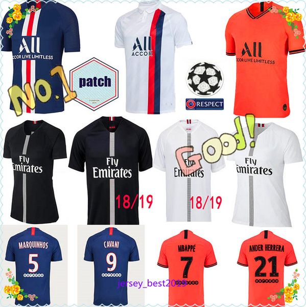 

maillots psg soccer jersey 19 20 paris mbappe diallo cavani football shirts 2019 2020 men kids kit camiseta de futbol, Black;yellow