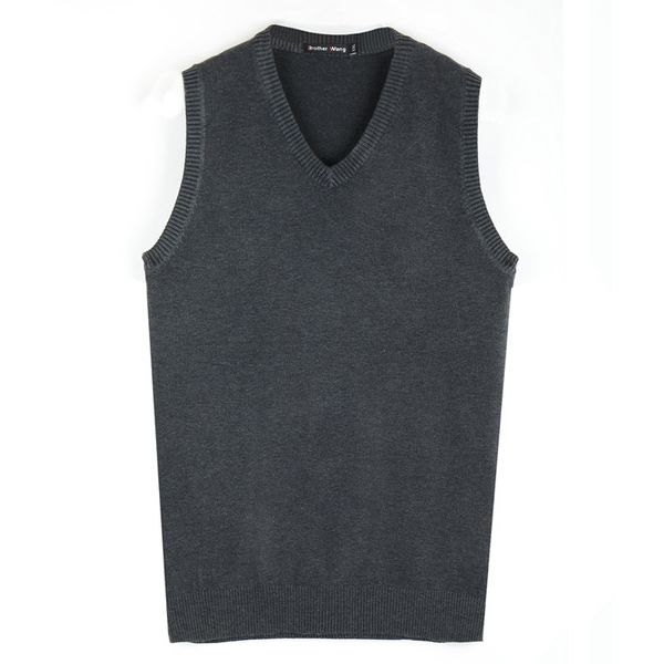 

2019 men knitting sweater vest solid color cashmere sweaters sleeveless pullover men v-neck slim knitted waistcoat hombre, White;black