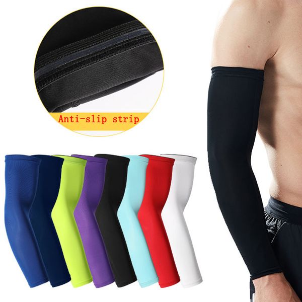 

sports safety basketball sleeve elbow pads breathable protector support arm guard elastic comfortbale soft compression arm sleeve m5y, Black;gray