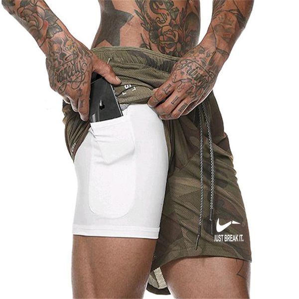 

quick-drying 2020just men's sports running fitness shorts built-in pocket, White;black