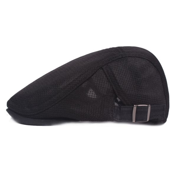 

ht1754 new summer berets for men breathable mesh flat cap cabbie driver duckbill ivy caps plain solid women beret hats beret cap, Blue;gray