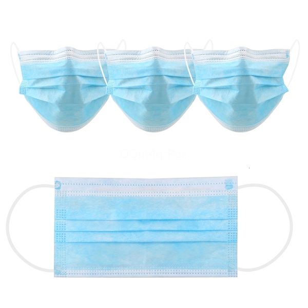 

dhl ship 50 1pcs fasleep nonwove 3 layer ply dust earloop sleep masks blue face mask dw6z