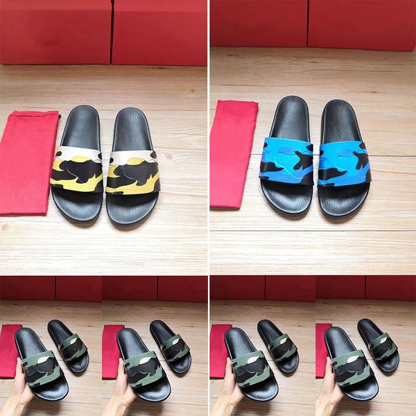 

2020 new men's and women's sandals with correct flower box dust bag shoes serpentine summer wide heel flat slippers 36-46, Black
