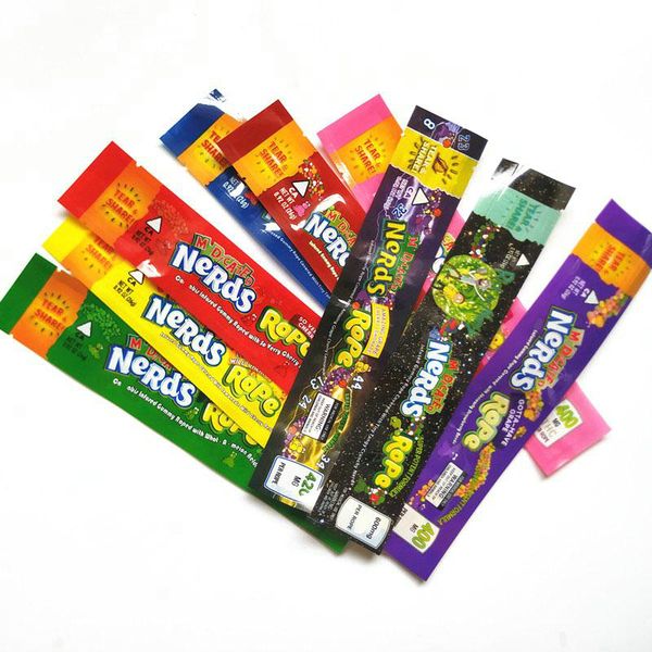 

dhl medicated nerds rope empty packaging bas nerds rope candy nerdsrope gummy bags three edge sealing bag foil edibles food hj2009 xuqm
