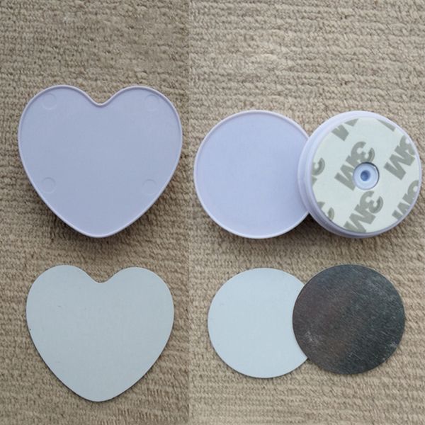 

heart-shaped cell phone holder with groove blank aluminum sublimation insert for custom customized grip phone stand mount holder