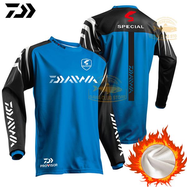 

2020 thermal fishing sweater dawa fishing sweatshirt thicken winter fleece jersey long sleeve thermal underwear sweater, Camo;black