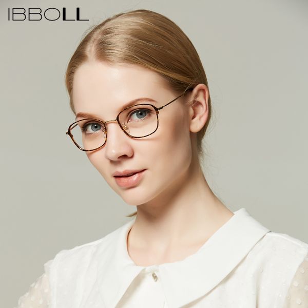 

ibboll retro optical eye glasses frames for women transparent eyeglasses woman metal vintage steampunk eyewear g9127, Black