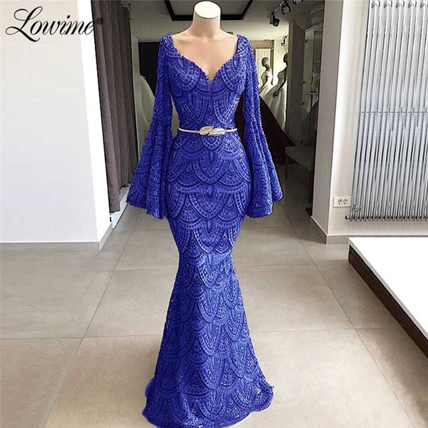 

lace saudi arabic evening dresses custom made color muslim turkish dubai party gowns mermaid with long sleeves prom dress 2019, White;black