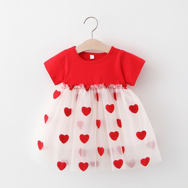 

summer bab girls embroidered dress 2020, Red;yellow