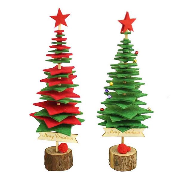 

творческий рождественская елка diy нетканые ткани настольные украшения мини рождественский материал пакет детские подарки украшения