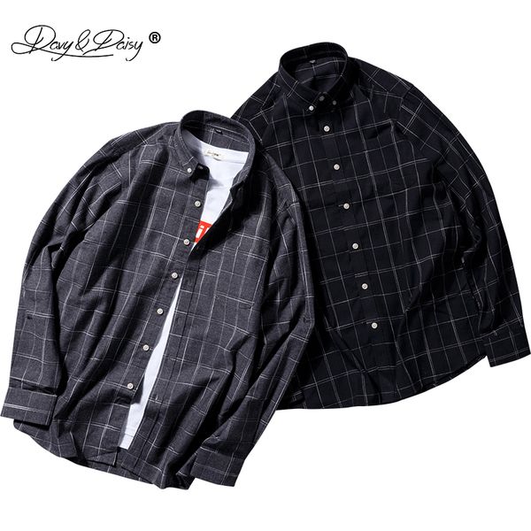 

men's casual shirts 2021 men spring autumn flannel plaid cotton shirt long sleeve plus size streetwear brand clothes ms003, White;black