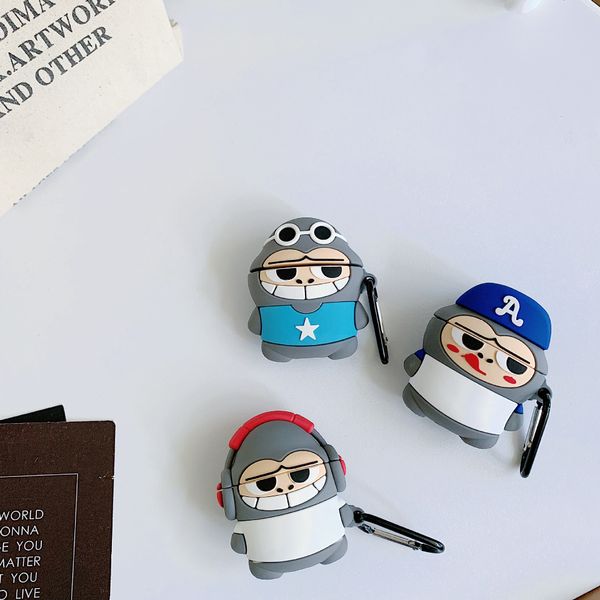

fashion bluetooth headphones case for airpods 1/2 case cap shell drop resistance tpu earphone protector protective cover creative 3 styles