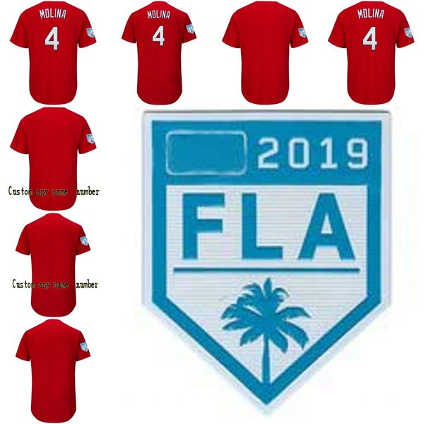 

4 Yadier Molina Men's 2019 Spring Training Jersey Women/Youth All Stitched Flexbase Cool Base High Quality Baseball Jerseys
