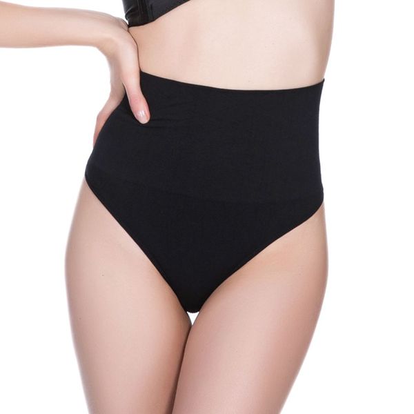 

women high waist trainer tummy slimming control body shaper thong g-string butt lifter seamless panties plus size xl, Black;white