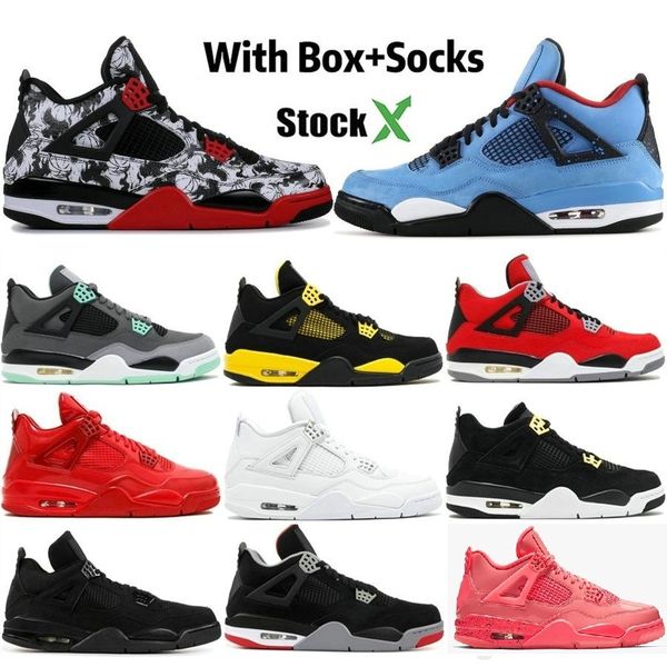 

stock x designer bred 4 basketball shoes air men women thunder white cement bred royalty game royal 4s sports j4 retro sneakers