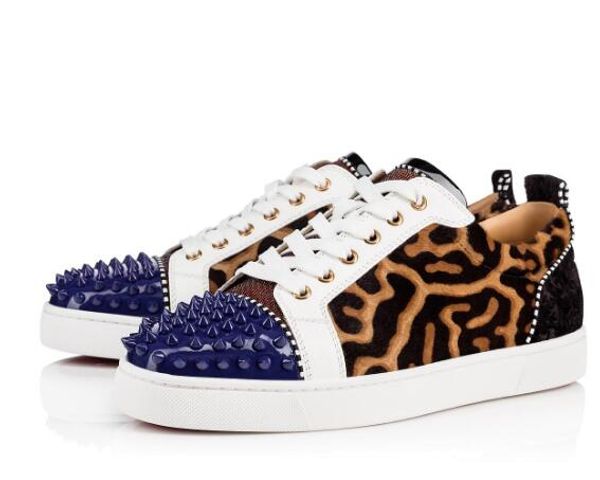 

fashion france men luxury designer red bottom sneakers spikes orlato men flat studs sneaker paris trainers high cut skate 35-46 discount t07, Black