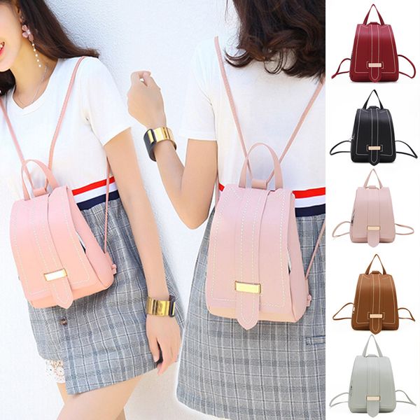 

newly cover contrast stitching sewing shell backpack retro style student daily bag dod886