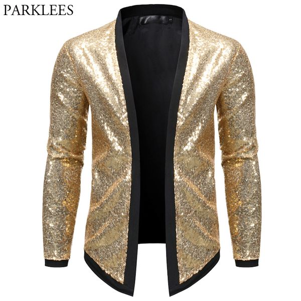 

shiny sequin men jacket gold coat men glitter cardigan mens coats and jackets nightclub show stage party jacket coats hombre, Black;brown