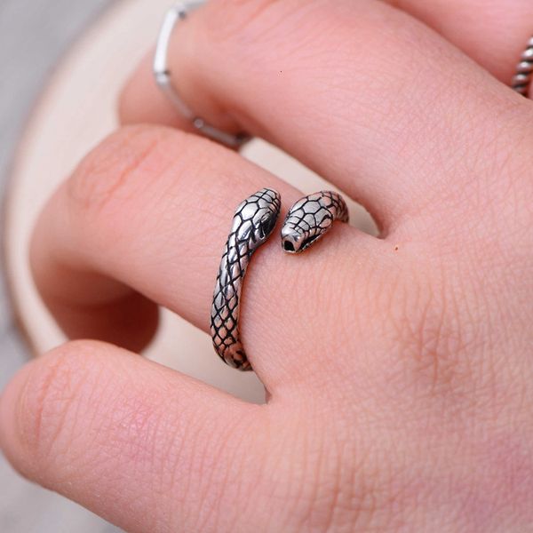 

real 925 silver adjustable opening ring for men and women double snake luxury designer jewelry fashion style with gift box