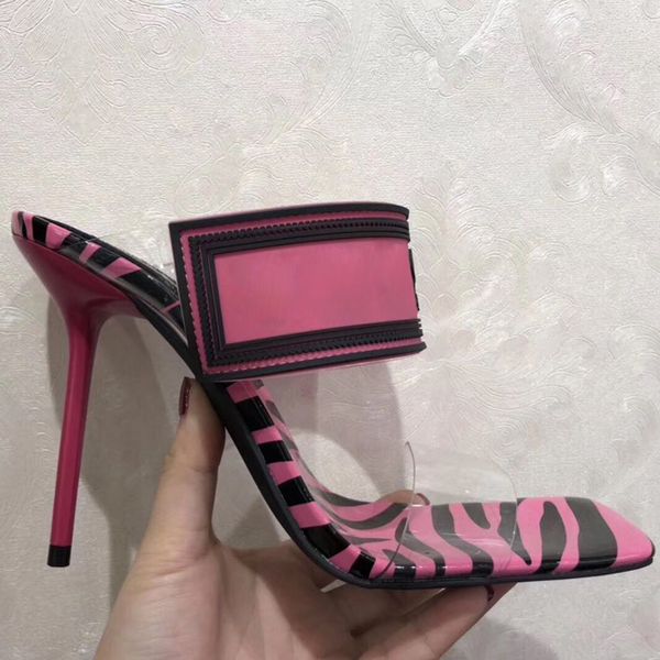 

actual shoes big size 42 43 women sandals luxury designer shoes slide summer fashion wide high heels slippery pvc sandals slippers with box, Black