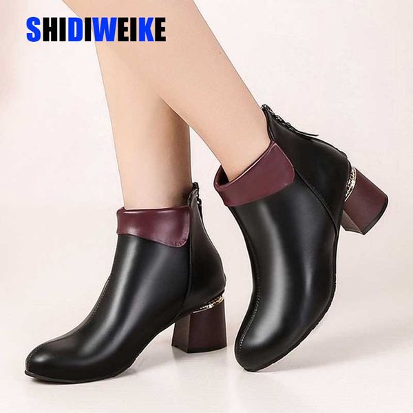 

new women boots 2019 autumn high heels women ankle shoes size 35-42 spring black boots fashion office leather