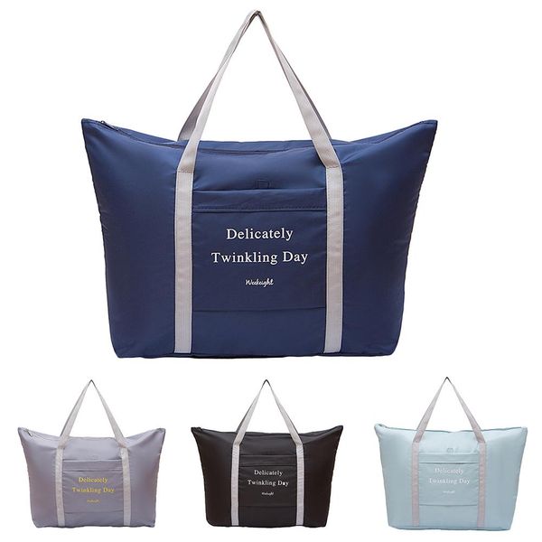 

women large capacity fitness handbag portable folding travel luggage storage bag