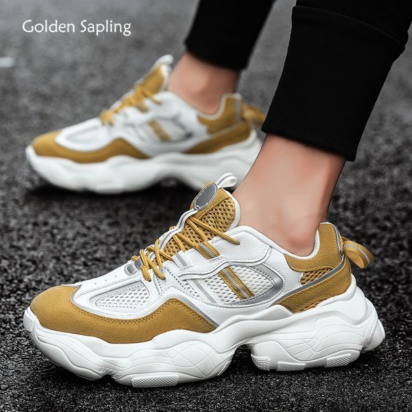 

golden sapling platform sneakers men height increasing breathable air mesh running shoes trainers fitness men's sports sneaker