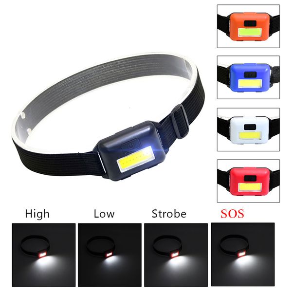 

mini 4 modes waterproof cob led flashlight outdoors headlight headlamp torch emergency lantern for outdoor activities 3a