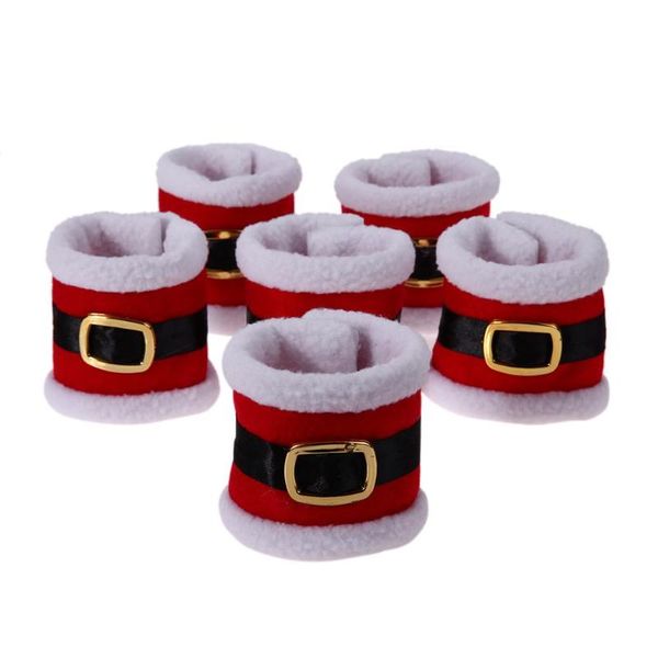 

6pcs/lot christmas table napkin ring santa claus xmas decoration for home dinner tableware new year party supplies