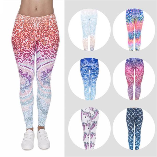 

new tribe totem europe and america printing ninth pants high-waisted sports large size leggings women's leggings, Black