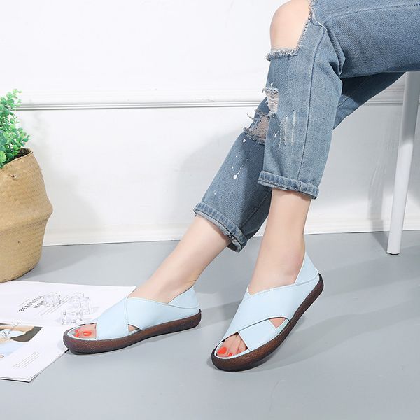 

lucky2019 shoes crossing two clothes soft sole of non-slip sandals joker women's shoes sell well fund, Black