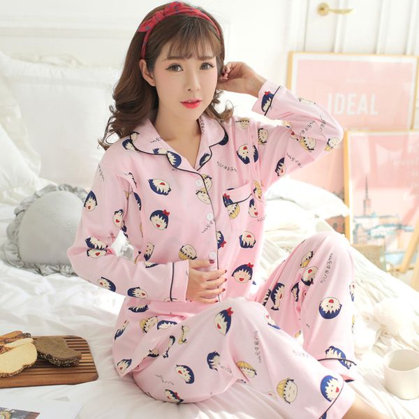 

spring summer confinement clothing 6535 cotton postpartum pajamas pregnant women nursing clothes spring and autumn home wear lac