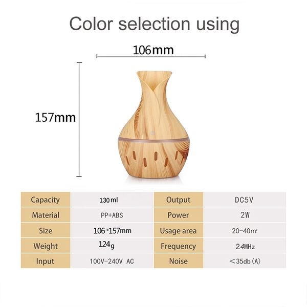 

aromatherapy essential oil diffuser mini usb air humidifier portable ultrasonic atomizing humidifier air purifier led night ligh
