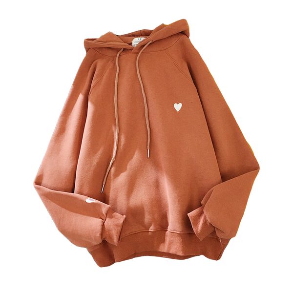 

zuolunouba зима красный женщины толстовка с капюшоном вышивка harajuku любовь сердце пуловер с длинным рукавом свободные флис леди топы, Black