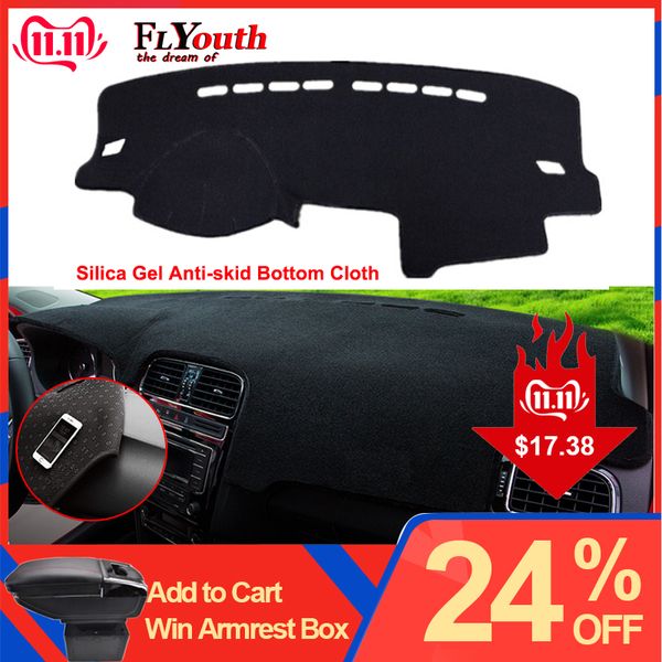 

car dashboard cover for polo sedan vento mk5 6r 2009 - 2017 silicone non-slip dash mat anti-uv carpet sun shade pad