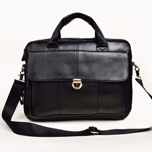 

2020 new cow genuine leather business men's briefcase male shoulder bag real leather men messenger bag tote computer