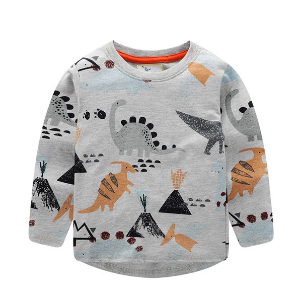 

2020 autumn toddler baby boys cartoon dinosaur print long sleeve t-shirt for kids casual children's t-shirt 3 4 5 6 7 year, Blue