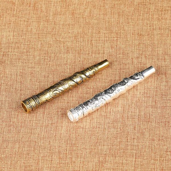 Новейший бронзовый портативный мундштук для сигарет с прероллом, съемный фильтр, мундштук, наконечники для трубок, инновационный дизайн, ручка с рисунком дракона