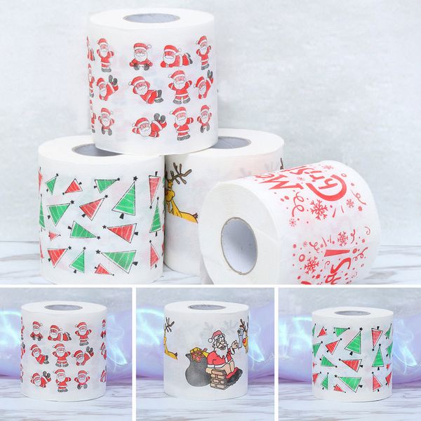 

4 pattern colorful toilet roll paper tissue home room xmas festival party decor cute practical fashion santa claus
