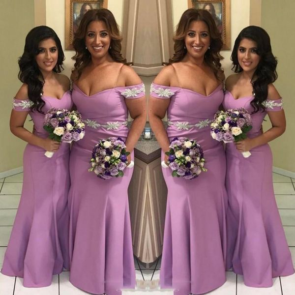 

gorgeous off shoulder long bridesmaid dresses lace appliques plus size maid of honor gowns for wedding floor length bridesmaid gowns, White;pink